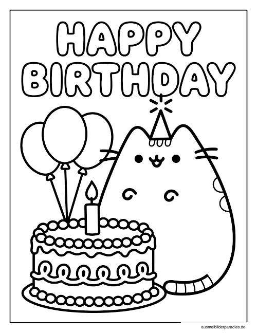 Pusheen Ausmalbild 31 - kostenlos zum Ausdrucken