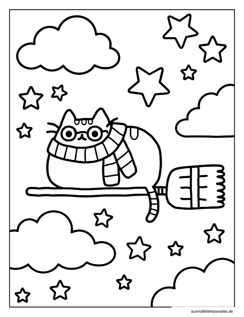 Pusheen Ausmalbild 32 - kostenlos zum Ausdrucken