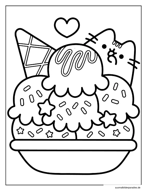 Pusheen Ausmalbild 34 - kostenlos zum Ausdrucken