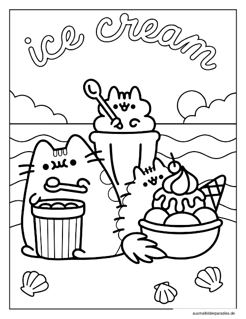 Pusheen Ausmalbild 35 - kostenlos zum Ausdrucken