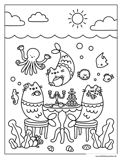 Pusheen Ausmalbild 6 - kostenlos zum Ausdrucken
