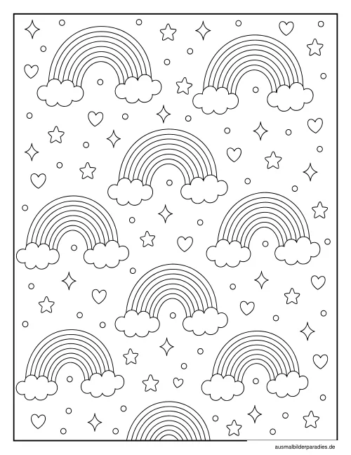 Regenbogen Ausmalbild 26 - kostenlos zum Ausdrucken