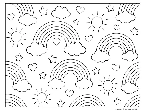 Regenbogen Ausmalbild 30 - kostenlos zum Ausdrucken