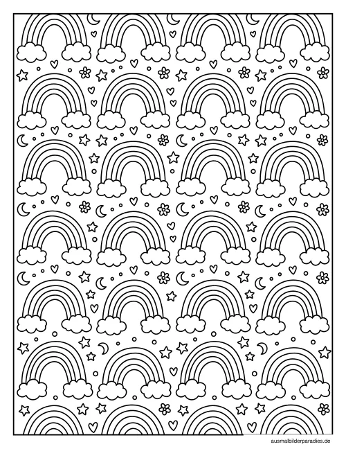 Regenbogen Ausmalbild 34 - kostenlos zum Ausdrucken