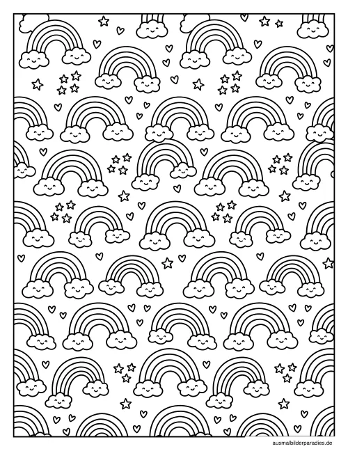 Regenbogen Ausmalbild 5 - kostenlos zum Ausdrucken