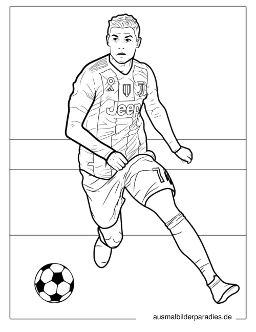 Ronaldo Ausmalbild 10 - kostenlos zum Ausdrucken