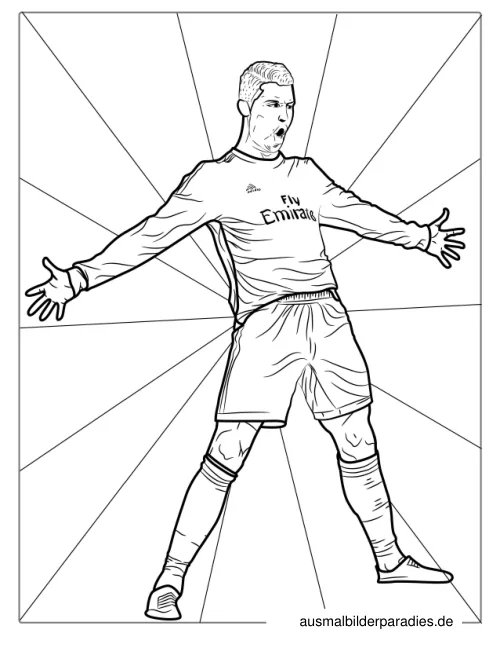 Ronaldo Ausmalbild 12 - kostenlos zum Ausdrucken