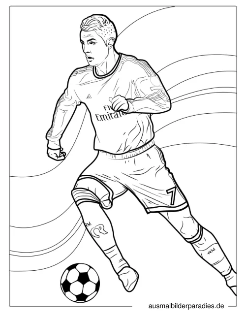 Ronaldo Ausmalbild 16 - kostenlos zum Ausdrucken
