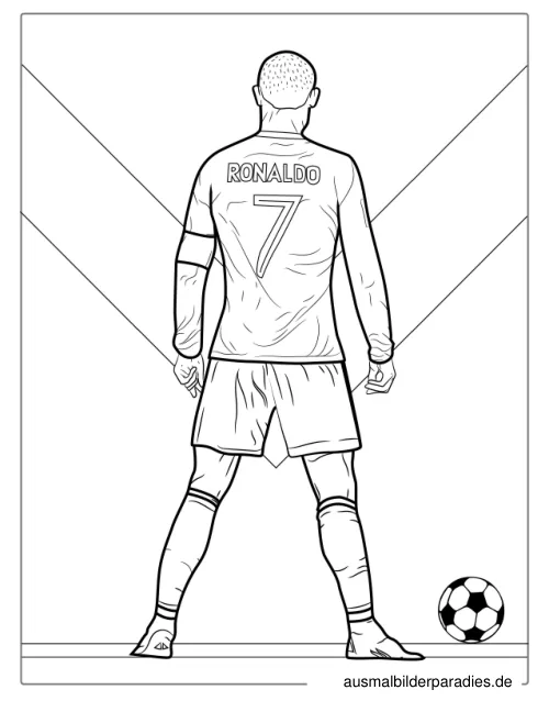 Ronaldo Ausmalbild 17 - kostenlos zum Ausdrucken