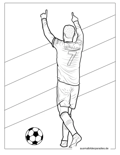 Ronaldo Ausmalbild 18 - kostenlos zum Ausdrucken