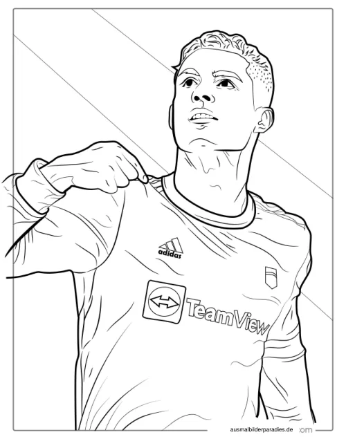 Ronaldo Ausmalbild 19 - kostenlos zum Ausdrucken