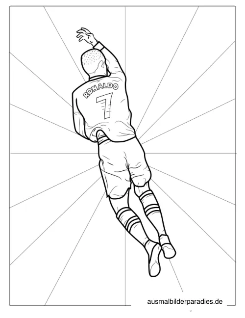 Ronaldo Ausmalbild 2 - kostenlos zum Ausdrucken