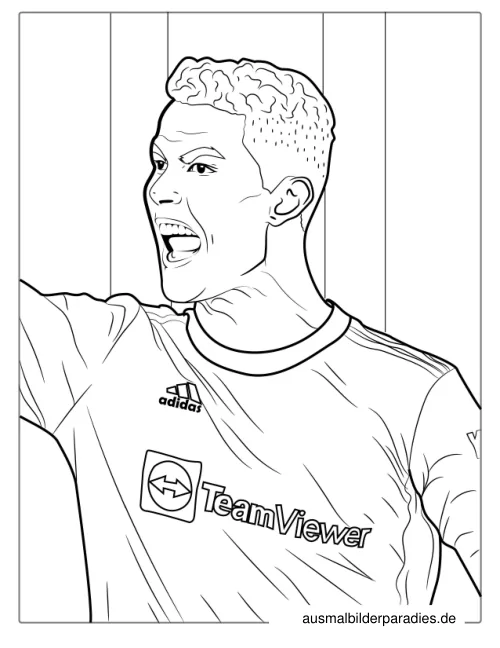 Ronaldo Ausmalbild 3 - kostenlos zum Ausdrucken