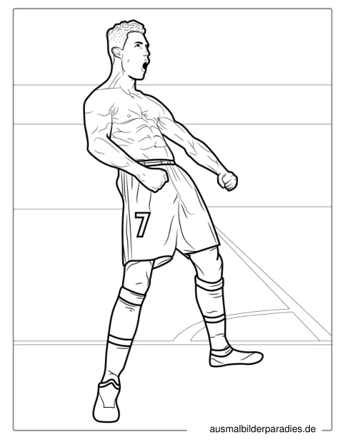 Ronaldo Ausmalbild 4 - kostenlos zum Ausdrucken
