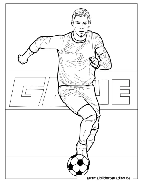 Ronaldo Ausmalbild 6 - kostenlos zum Ausdrucken