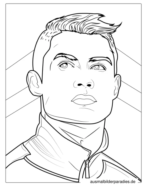 Ronaldo Ausmalbild 7 - kostenlos zum Ausdrucken