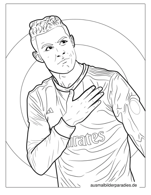 Ronaldo Ausmalbild 8 - kostenlos zum Ausdrucken