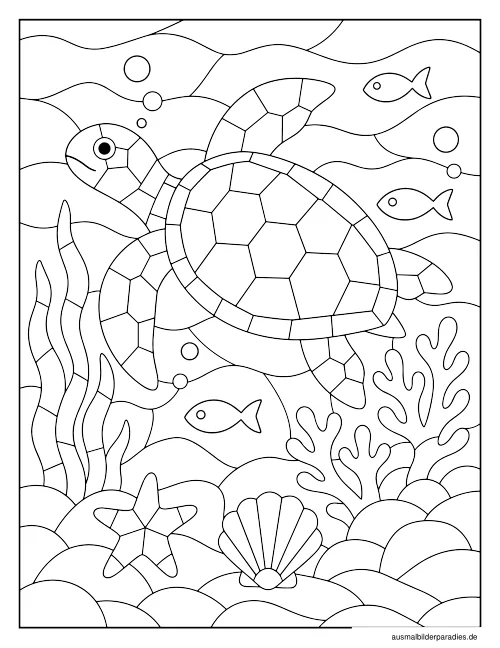 Schildkröte Ausmalbild 12 als Gratis-PDF Schildkröte Ausmalbild 12 - kostenlos zum Ausdrucken