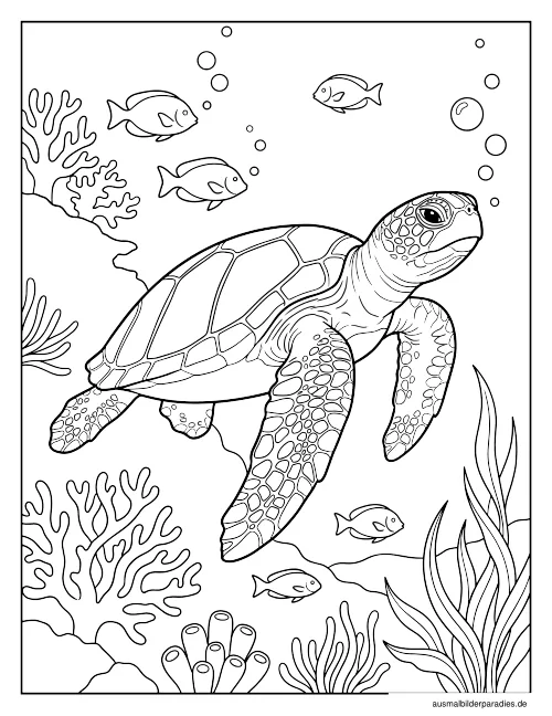 Schildkröte Ausmalbild 13 als Gratis-PDF Schildkröte Ausmalbild 13 - kostenlos zum Ausdrucken