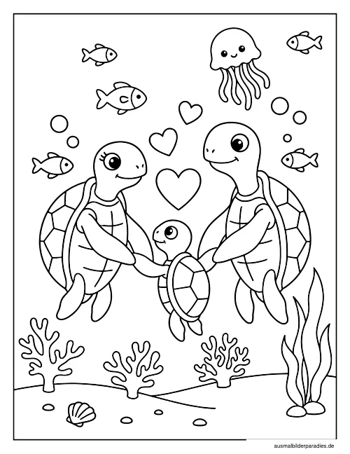 Schildkröte Ausmalbild 18 als Gratis-PDF Schildkröte Ausmalbild 18 - kostenlos zum Ausdrucken