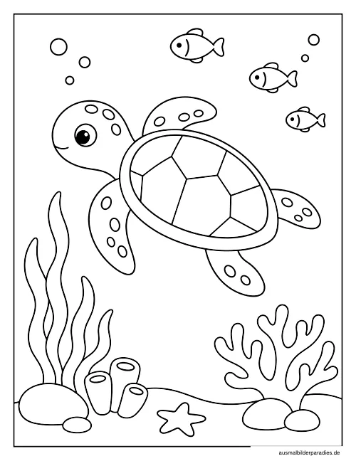 Schildkröte Ausmalbild 19 als Gratis-PDF Schildkröte Ausmalbild 19 - kostenlos zum Ausdrucken