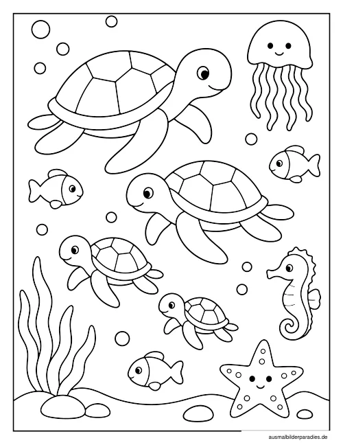Schildkröte Ausmalbild 20 als Gratis-PDF Schildkröte Ausmalbild 20 - kostenlos zum Ausdrucken
