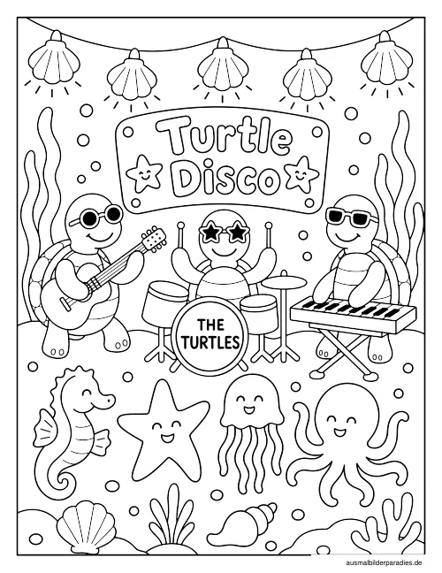 Schildkröte Ausmalbild 23 als Gratis-PDF Schildkröte Ausmalbild 23 - kostenlos zum Ausdrucken