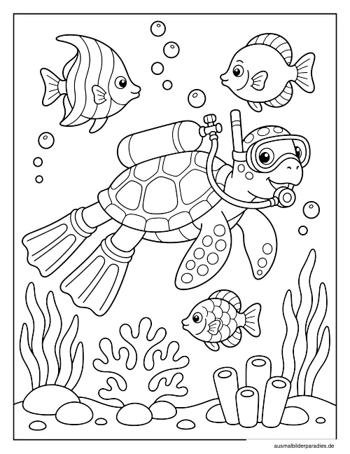 Schildkröte Ausmalbild 25 als Gratis-PDF Schildkröte Ausmalbild 25 - kostenlos zum Ausdrucken