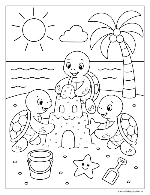Schildkröte Ausmalbild 33 als Gratis-PDF Schildkröte Ausmalbild 33 - kostenlos zum Ausdrucken
