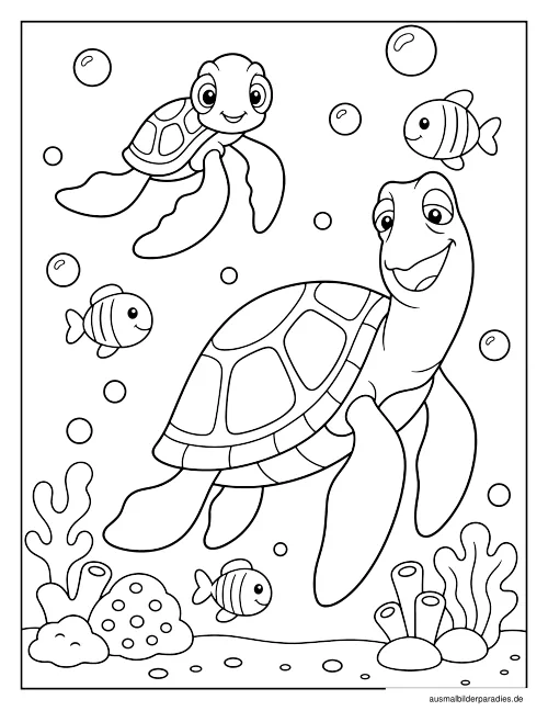Schildkröte Ausmalbild 4 als Gratis-PDF Schildkröte Ausmalbild 4 - kostenlos zum Ausdrucken