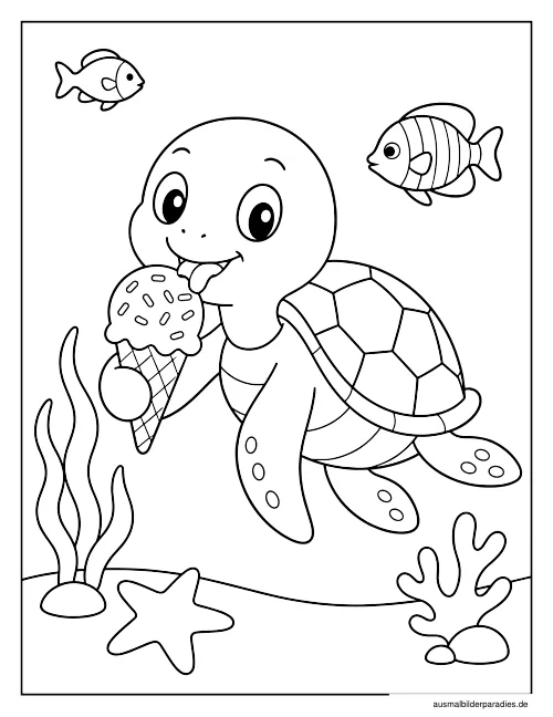 Schildkröte Ausmalbild 6 als Gratis-PDF Schildkröte Ausmalbild 6 - kostenlos zum Ausdrucken
