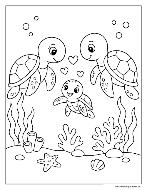 Schildkröte Ausmalbild 7 als Gratis-PDF Schildkröte Ausmalbild 7 - kostenlos zum Ausdrucken