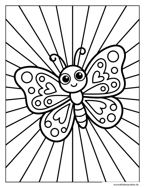 Schmetterling Ausmalbild 14 als Gratis-PDF Schmetterling Ausmalbild 14 - kostenlos zum Ausdrucken