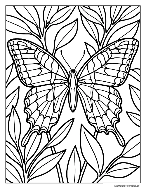 Schmetterling Ausmalbild 15 als Gratis-PDF Schmetterling Ausmalbild 15 - kostenlos zum Ausdrucken