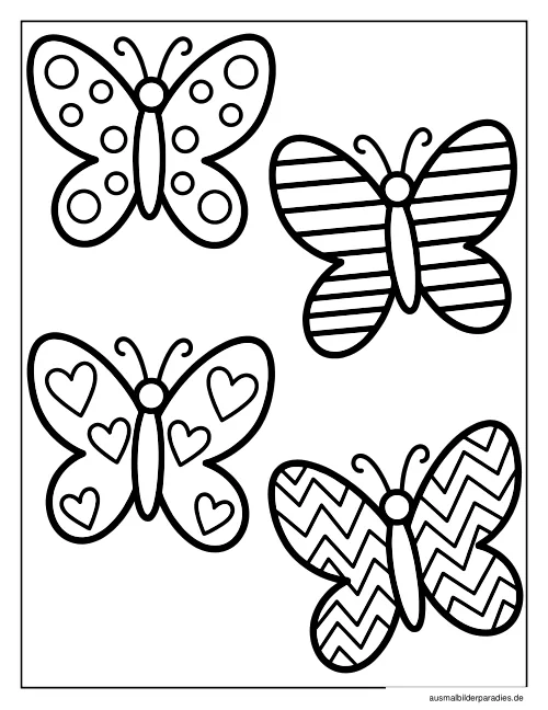 Schmetterling Ausmalbild 3 als Gratis-PDF Schmetterling Ausmalbild 3 - kostenlos zum Ausdrucken