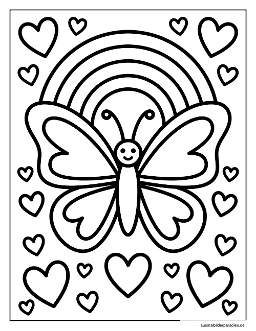 Schmetterling Ausmalbild 4 als Gratis-PDF Schmetterling Ausmalbild 4 - kostenlos zum Ausdrucken