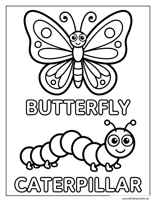 Schmetterling Ausmalbild 7 als Gratis-PDF Schmetterling Ausmalbild 7 - kostenlos zum Ausdrucken