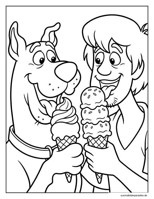 Scooby Doo Ausmalbild 20 - kostenlos zum Ausdrucken