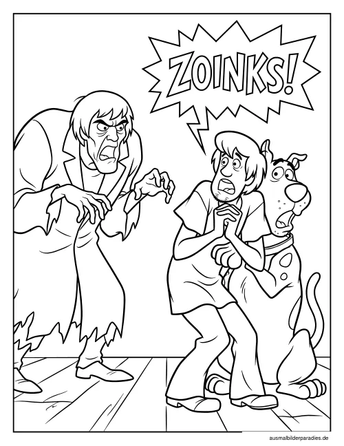 Scooby Doo Ausmalbild 29 - kostenlos zum Ausdrucken