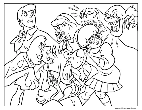 Scooby Doo Ausmalbild 9 - kostenlos zum Ausdrucken