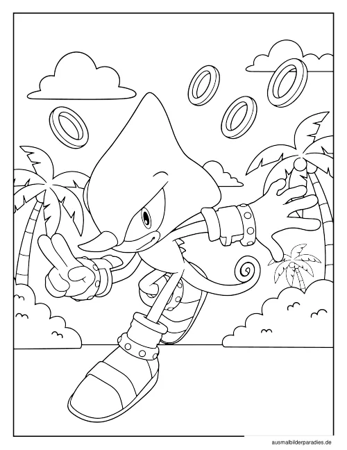 Sonic Ausmalbild 15 - kostenlos zum Ausdrucken