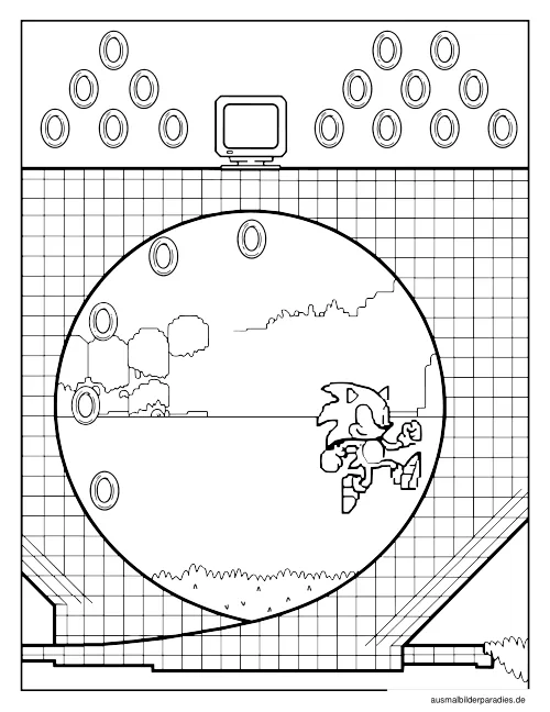 Sonic Ausmalbild 17 - kostenlos zum Ausdrucken