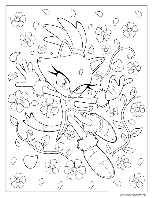 Sonic Ausmalbild 4 - kostenlos zum Ausdrucken