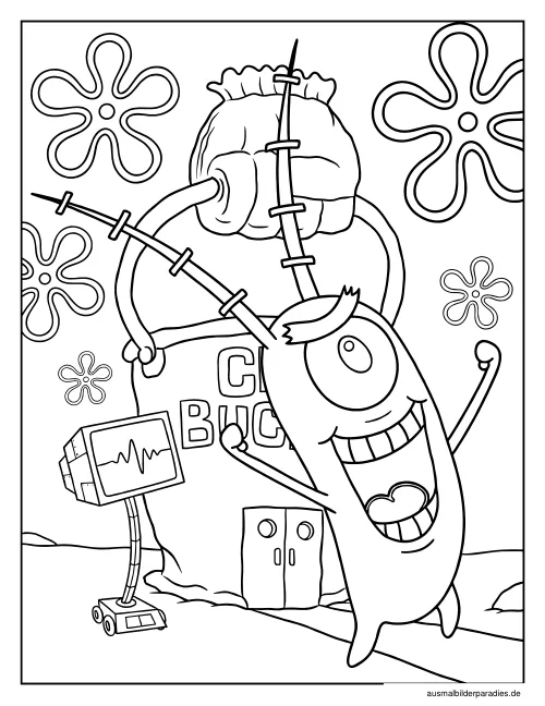 SpongeBob Ausmalbild 13 - kostenlos zum Ausdrucken