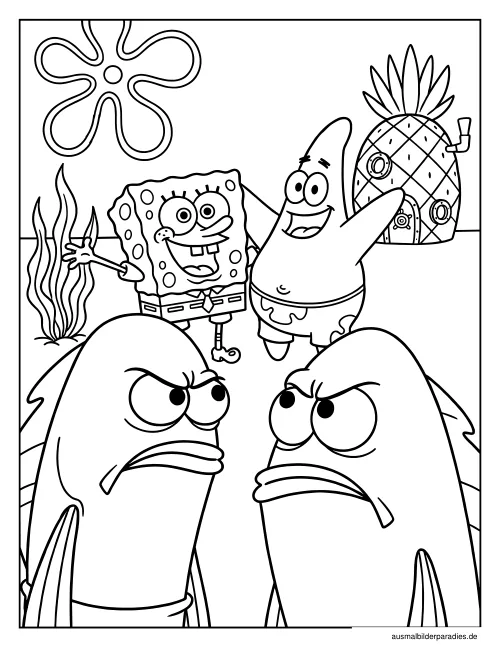 SpongeBob Ausmalbild 3 - kostenlos zum Ausdrucken