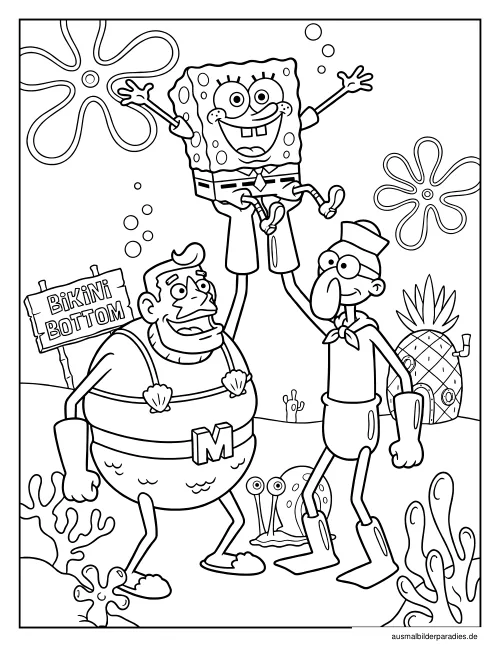 SpongeBob Ausmalbild 8 - kostenlos zum Ausdrucken