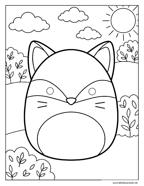 Squishmallow Ausmalbild 17 - kostenlos zum Ausdrucken