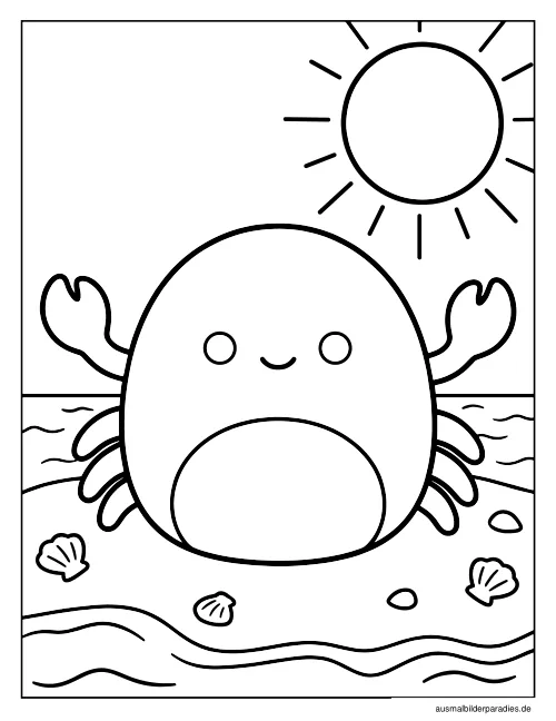 Squishmallow Ausmalbild 23 - kostenlos zum Ausdrucken