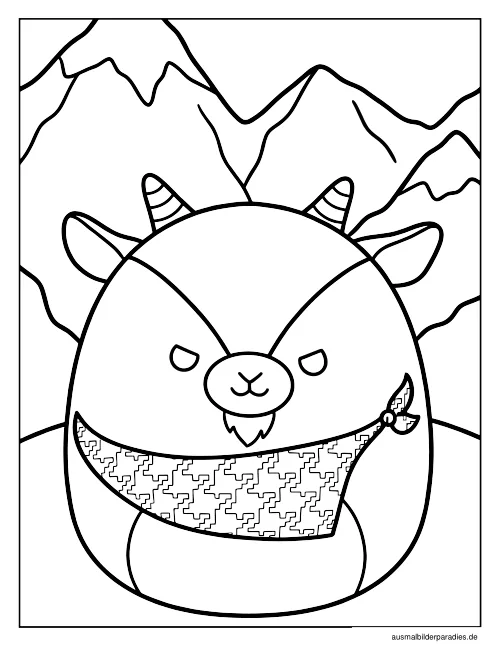 Squishmallow Ausmalbild 35 - kostenlos zum Ausdrucken