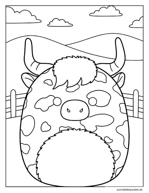 Squishmallow Ausmalbild 6 - kostenlos zum Ausdrucken